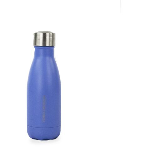 YOKO DESIGN - Bottiglia Termica con Doppia Parete in Acciaio Inox, Acciaio Inox, Blu Opaco, 260mL