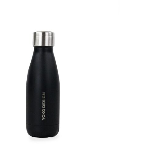 YOKO DESIGN - Bottiglia Termica con Doppia Parete in Acciaio Inox, Acciaio Inox, Noir Mat, 260mL