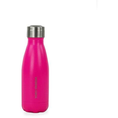 YOKO DESIGN - Bottiglia Termica con Doppia Parete in Acciaio Inox, Acciaio Inox, Rosa - Rose Mat, 260mL