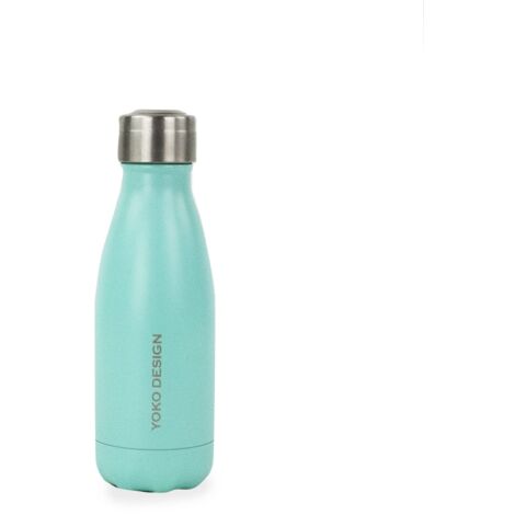 YOKO DESIGN - Bottiglia Termica con Doppia Parete in Acciaio Inox, Acciaio Inox, Turchese Opaco, 260mL