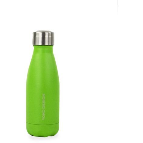 YOKO DESIGN - Bottiglia Termica con Doppia Parete in Acciaio Inox, Acciaio Inox, Verde Opaco, 260mL
