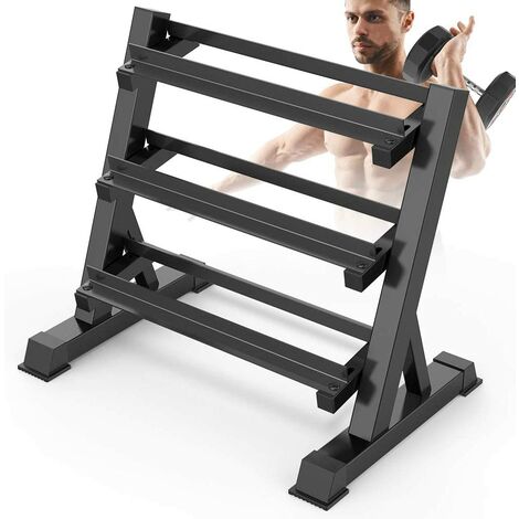 YOLEO Adjustable 3 Tier Heavy Duty Dumbbell Rack for Home Gym Weight Rack Dumbbell Storage Stand Holder(Rack Only), Latest Model