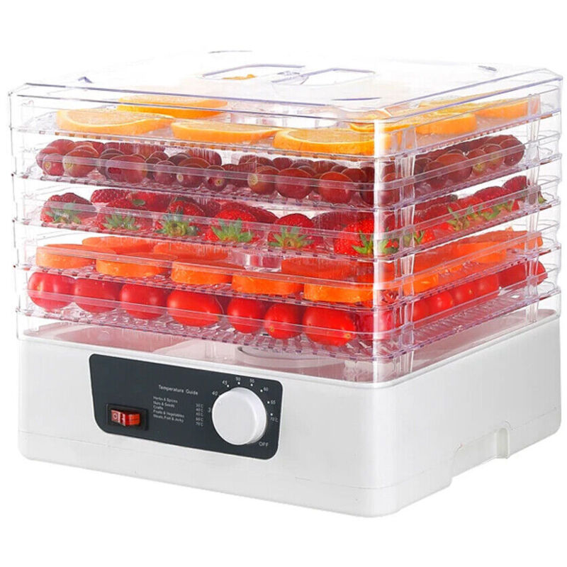 Neche - Déshydrateur Alimentaire 5 Étages,Séchoir à Fruits électrique 350W,Machine à préserver Pour Bœuf Légumes Fruits Viande - Blanc