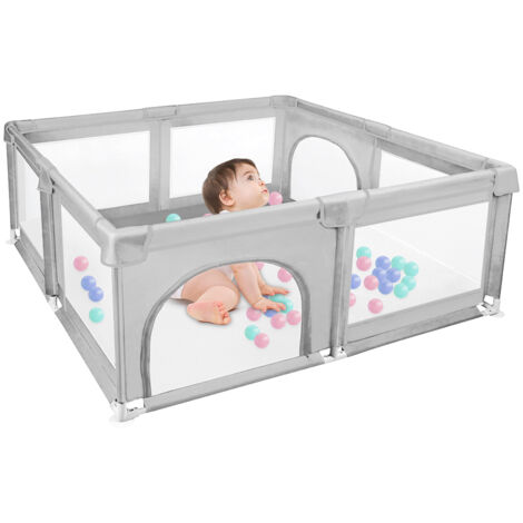 Yongqing – Parc bébé 120x120cm avec 50 balles – Centre d'activités avec base antidérapante – Utilisation intérieure et extérieure – Hauteur 66cm