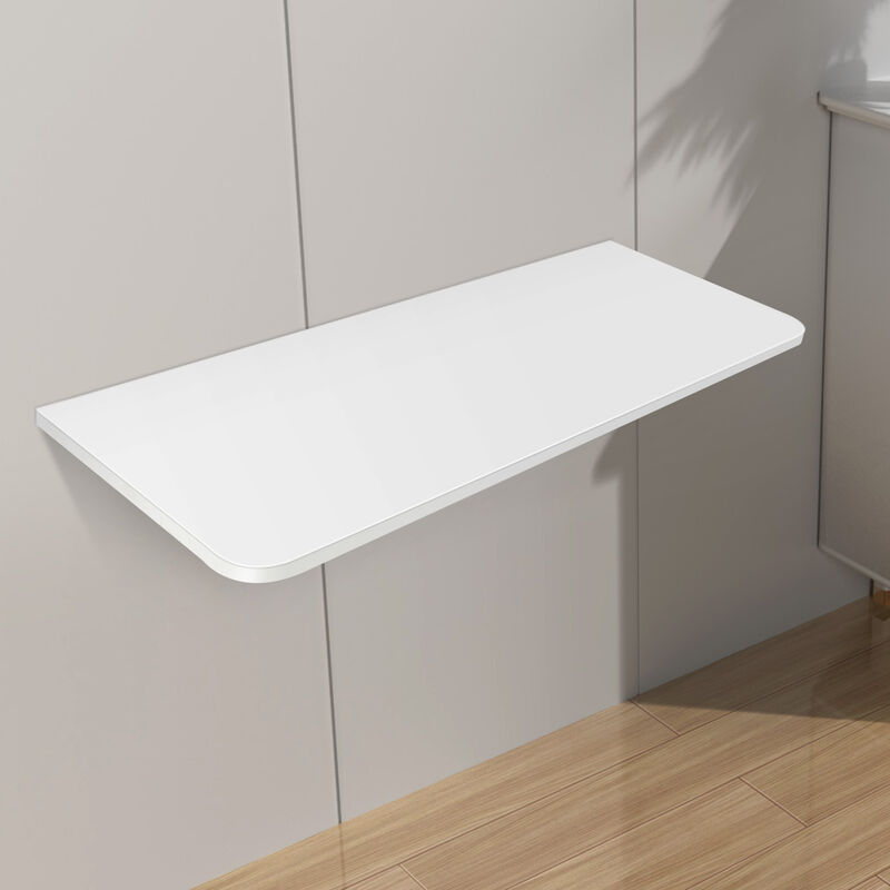 Table Murale Rabattable Petite Table Rabattable pour Cuisine buanderie Restaurant Bureau(Blanc）