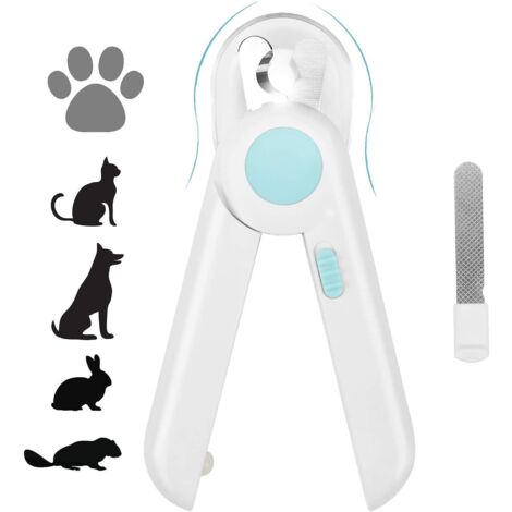 Yoobure Cat Dog Nail Clippers And Trimmer, Pet Nail Clippers avec led light pour éviter la sur-coupe, Hidden Nail File & Razor Sharp Blade, Professionnel