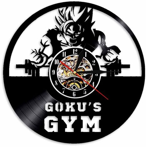 yoouyida 3D Creative Vinyle Horloge Anime Dragon Ball Sun Wukong Record Horloge Murale Dessin Animé Simple Mode Horloge Murale Décorative