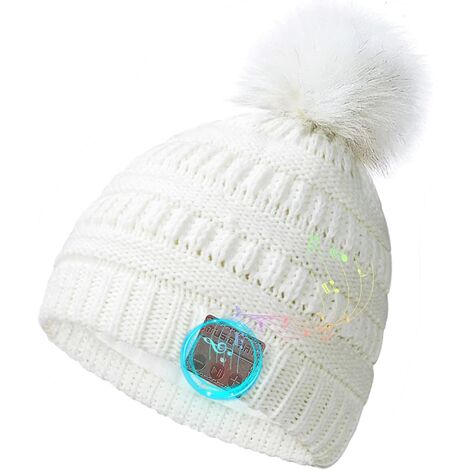 yoouyida Bonnet Bluetooth, V5.0 Bonnet Sans fil avec haut-parleurs & micro,Convient à Tous Les appareils Bluetooth Washable et Rechargeable Musique Beanie,Cadeaux de Noël uniques pour elle Femmes Ados