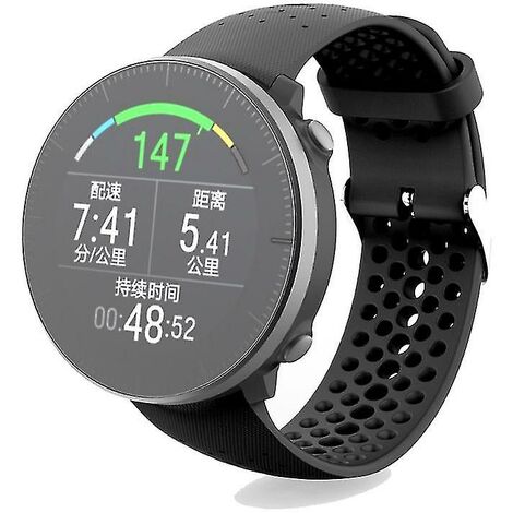 yoouyida Bracelet de montre de sport en silicone souple unisexe pour montre Polar Vantage M (costbuy) noir