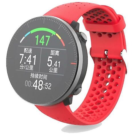 yoouyida Bracelet de montre de sport en silicone souple unisexe pour montre Polar Vantage M (costbuy) rouge