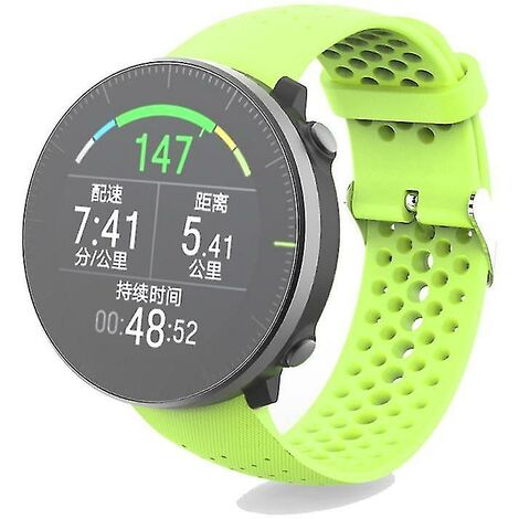 yoouyida Bracelet de montre de sport en silicone souple unisexe pour montre Polar Vantage M (costbuy) vert
