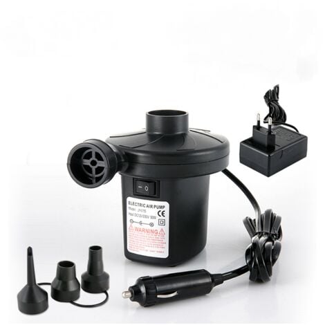 Yoouyida Pompe à air électrique 2 en 1 gonfleur électrique Machine de dégonflage avec 3 buses pour bateau bouée piscine matelas pneumatique