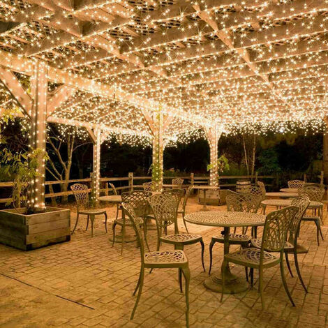 yoouyida Rideau Lumineux, 100M Guirlande lumineuse, blanc chaud Lumière, d'Eclairage,Décoration pour intérieur et extérieur, Etanche IP44，Vacances Fête De Mariage Fée Guirlande Lumière (600LED)