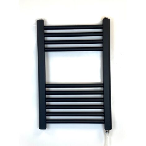 York 400 x 600mm Black Electric Flat Towel Rail Bathroom Radiator