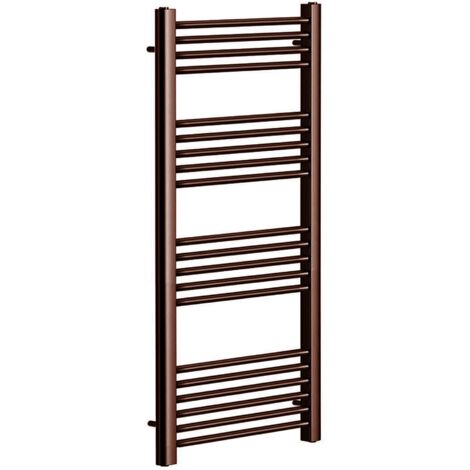 York Brushed Bronze Heated Towel Rail Flat Central Heating Bathroom Radiator 400mm W x 1200mm H