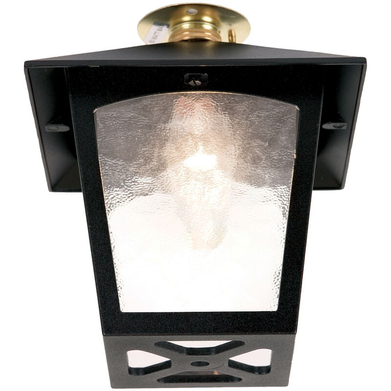 Elstead - 1 Light Outdoor Flush Ceiling Lantern Black