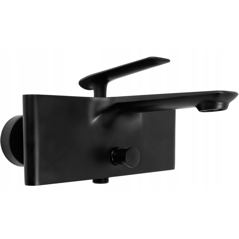 York czarna bateria wannowa kwadratowa cubic kran