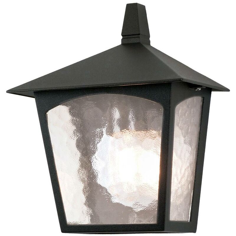Elstead Lighting - Elstead York - 1 Light Outdoor Flush Ceiling Lantern Black, E27
