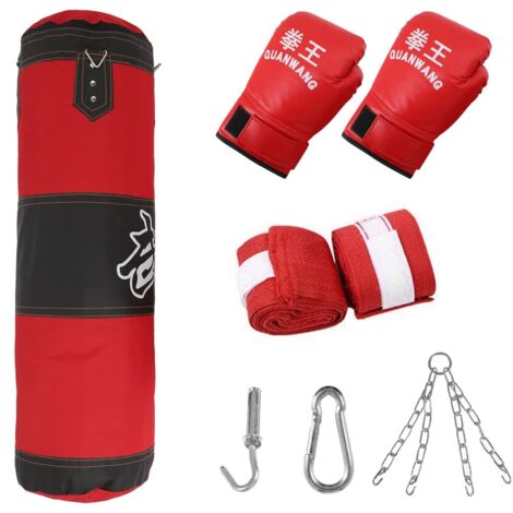 YORKING Boxsack Set Taekwondo Karate Training Fitness Leerer Sandsack mit Handschuhe Gefüllt Punching Bag für Jungen oder Mädchen