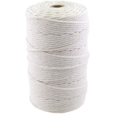 YORKING Macrame Cord 3mmx200m Butchers Cooking String Twine Natural Cotton Kitchen Butchers Threads for Tying Meat Making Sausage DIY Knitting Crafts Beige