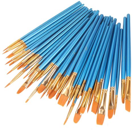 YORKING Pinsel Set 50 Stück Schulkünstler Pinsel Hobby Malpinsel Fortgeschrittene Nylonbürsten für Aquarell Acrylölmalerei Professionelle Malwerkzeuge