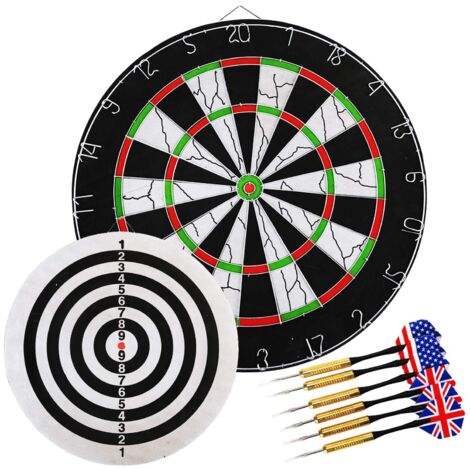 YORKING Professionelle Darts Dartwurfspiel Doppelseitige Dartscheibe Hochwertiges Sisalfaser-Dartset Superfeine Drahtkantenpfeile