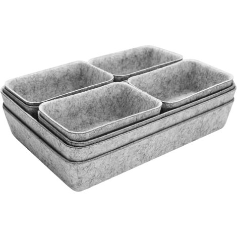 YORKING Schubladen Organizer aus Filz  stapelbare Schubladeneinsätze für Bad & Schreibtisch, Bad-Organizer für Schubladen, Stifte-Organizer für Schublade  Ordnungssystem für Kosmetik, Schmuck & Büro