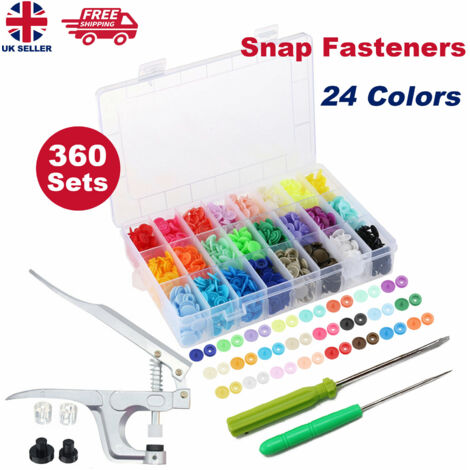 YORKING Snap Pliers+360 Sets T5 Snap Buttons Snap Fasteners Kit Plastic Snap Fastener Set Snap Press Pliers Tools Set for Clothes Sewing and Crafting DIY Clothing