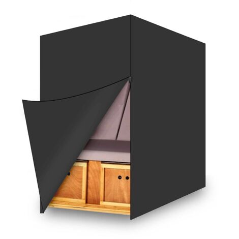 YORKING Strandkorb Schutzhülle mit Reißverschluss Winterfest Wetterfeste Strandkorbhaube Schwerlast Reißfest Premium Strandkorbhülle 420D Oxford Gewebe 130×100×170/134CM Schwarz
