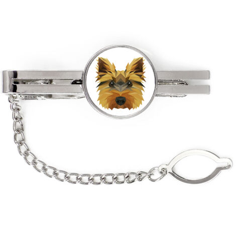 Yorkshire Terrier, York, York, Yorkie - alfiler de corbata geométrico con foto e inscripción Art-Dog