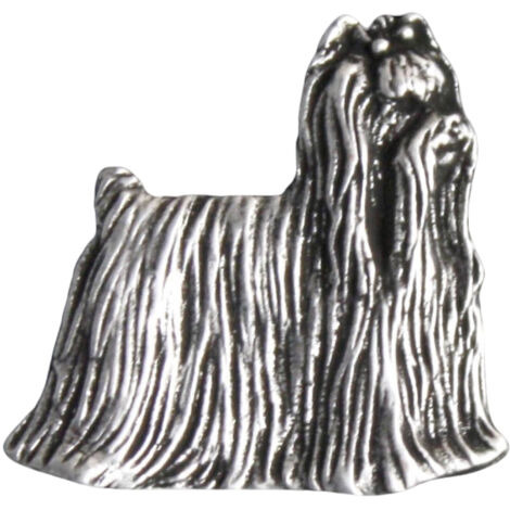 Yorkshire Terrier, York, York, Yorkie: broche de perro en una caja de regalo, elegante broche, broche de solapa de Art-Dog