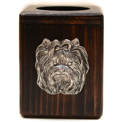 Yorkshire Terrier, York, York, Yorkie I - candelabro de madera con un perro, un recuerdo único después de la pérdida de un perro, hecho a mano por Art-Dog