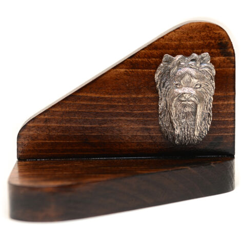 Yorkshire Terrier, York, York, Yorkie II: candelabro de madera con un perro, soporte para velas de té, recuerdo para perros de Art-Dog