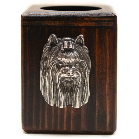 Yorkshire Terrier, York, York, Yorkie III - candelabro de madera con un perro, un recuerdo único después de la pérdida de un perro, hecho a mano por Art-Dog