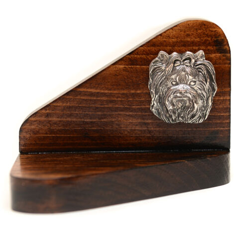 Yorkshire Terrier, York, Yorkie I - bougeoir en bois avec chien, photophore, mémorial pour chien par Art-Dog