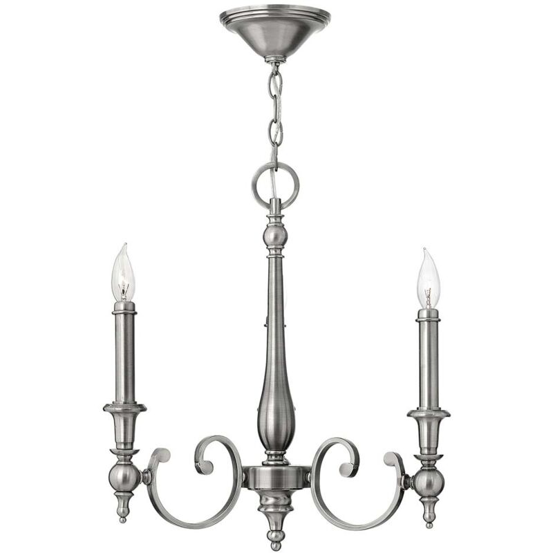 Elstead Grau - Kronleuchter Hängelampe Deckenleuchte Stahl Nickel D 50,8 Cm Esszimmerlampe
