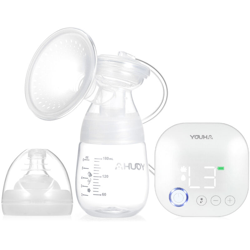 Portable Single Electric Breast Pump Memory Function Massage & Expression & Mixed 3 Modes 9 Levels Each Mode Rechargeable & Quiet Breastfeeding Pump