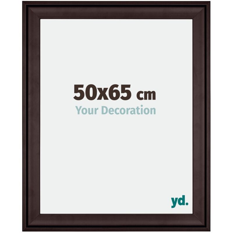 Yd. - Your Decoration - 50x65 cm - Cadres en Bois avec Verre acrylique - Anti-Reflet - Excellente Qualité - Brun - Cadre Decoration Murale