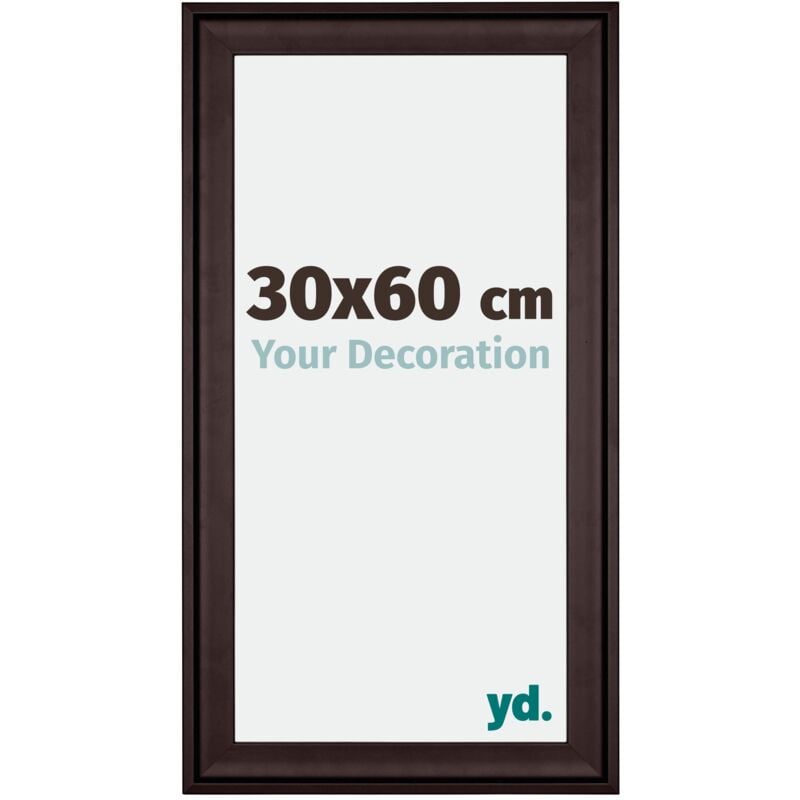 Yd. - Your Decoration - 30x60 cm - Cadres en Bois avec Verre acrylique - Anti-Reflet - Excellente Qualité - Brun - Cadre Decoration Murale