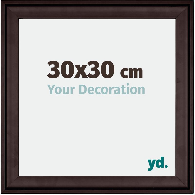Yd. - Your Decoration - 30x30 cm - Cadres en Bois avec Verre acrylique - Anti-Reflet - Excellente Qualité - Brun - Cadre Decoration Murale