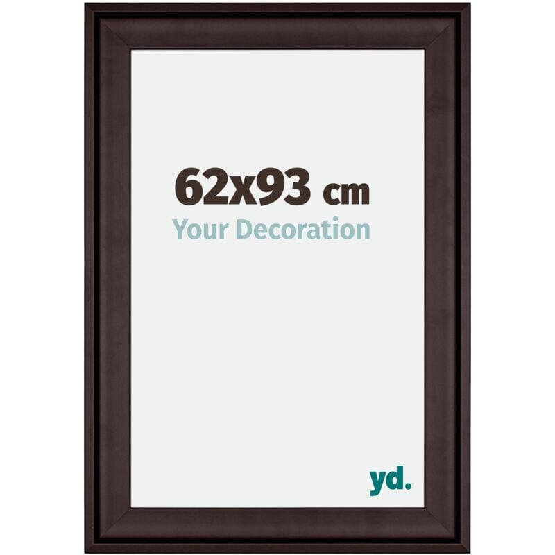 Yd. - Your Decoration - 62x93 cm - Cadres en Bois avec Verre acrylique - Anti-Reflet - Excellente Qualité - Brun - Cadre Decoration Murale