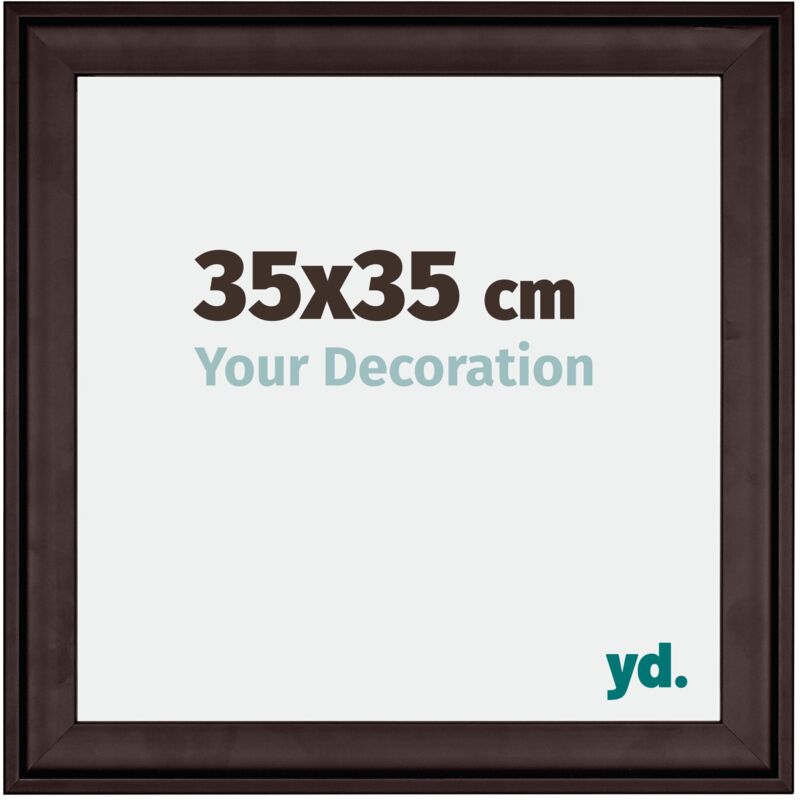 Yd. - Your Decoration - 35x35 cm - Cadres en Bois avec Verre acrylique - Anti-Reflet - Excellente Qualité - Brun - Cadre Decoration Murale