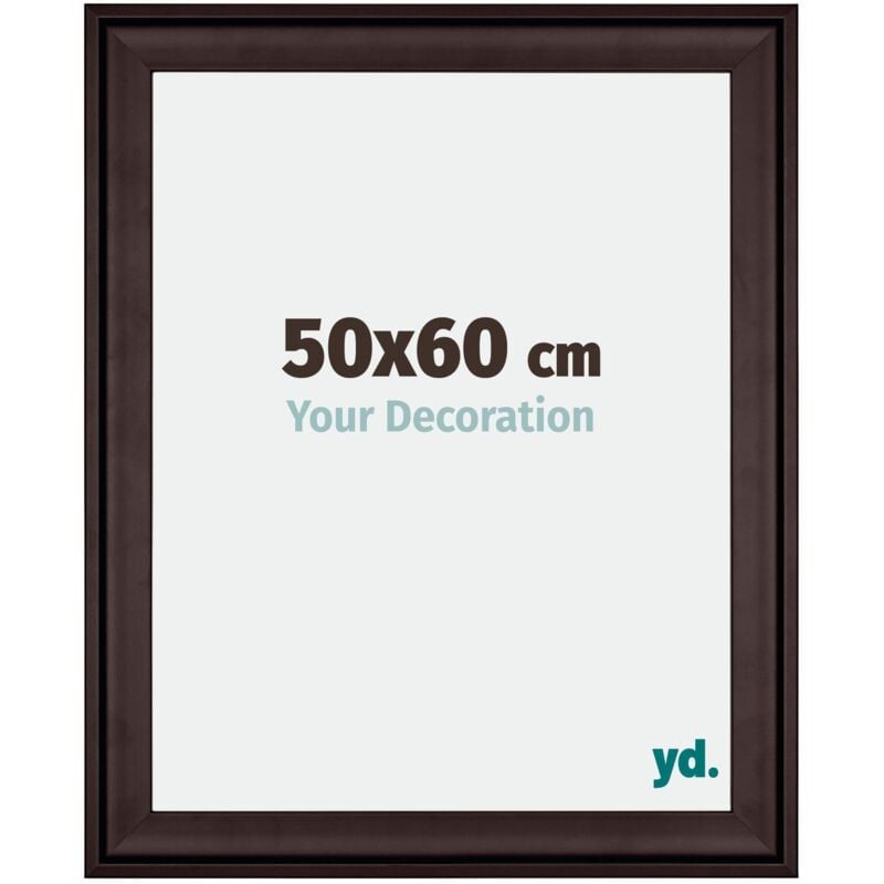 Yd. - Your Decoration - 50x60 cm - Cadres en Bois avec Verre acrylique - Anti-Reflet - Excellente Qualité - Brun - Cadre Decoration Murale