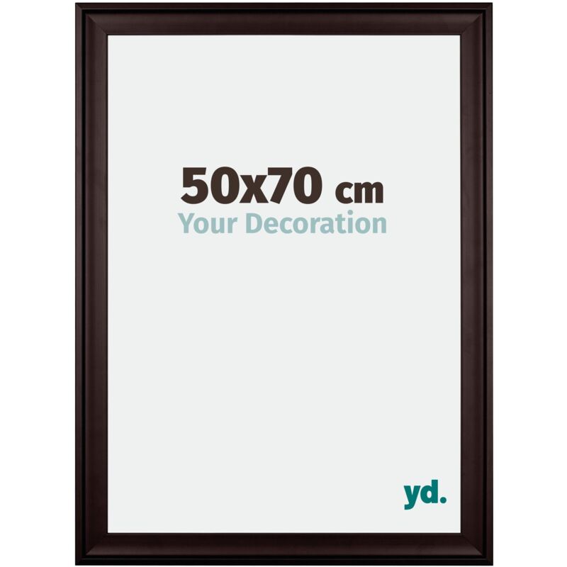 Yd. - Your Decoration - 50x70 cm - Cadres en Bois avec Verre acrylique - Anti-Reflet - Excellente Qualité - Brun - Cadre Decoration Murale