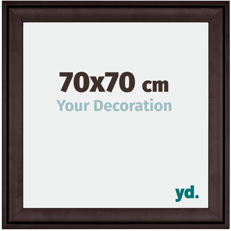 Yd. - Your Decoration - 70x70 cm - Cadres en Bois avec Verre acrylique - Anti-Reflet - Excellente Qualité - Brun - Cadre Decoration Murale