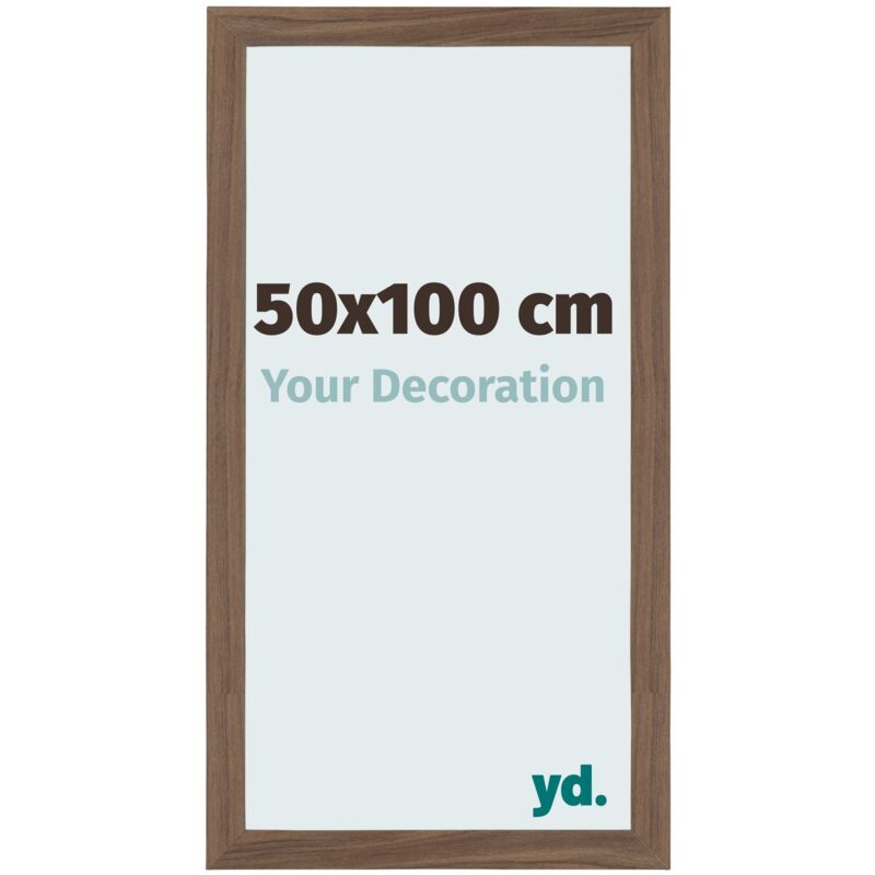 Your Decoration - 50x100 cm - Cadres Photo en mdf Avec Verre acrylique - Anti-Reflet - Excellente Qualité - Noyer Foncé - Cadre Decoration Murale