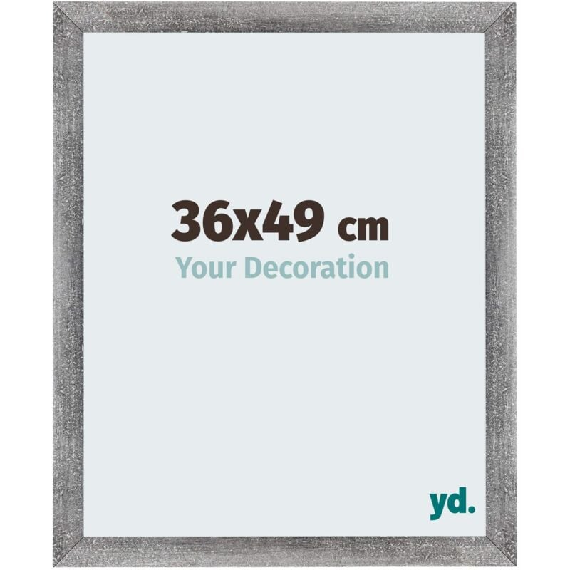 Yd. - Your Decoration - 36x49 cm - Cadres Photo en mdf Avec Verre acrylique - Anti-Reflet - Excellente Qualité - Gris Patiné - Cadre Decoration