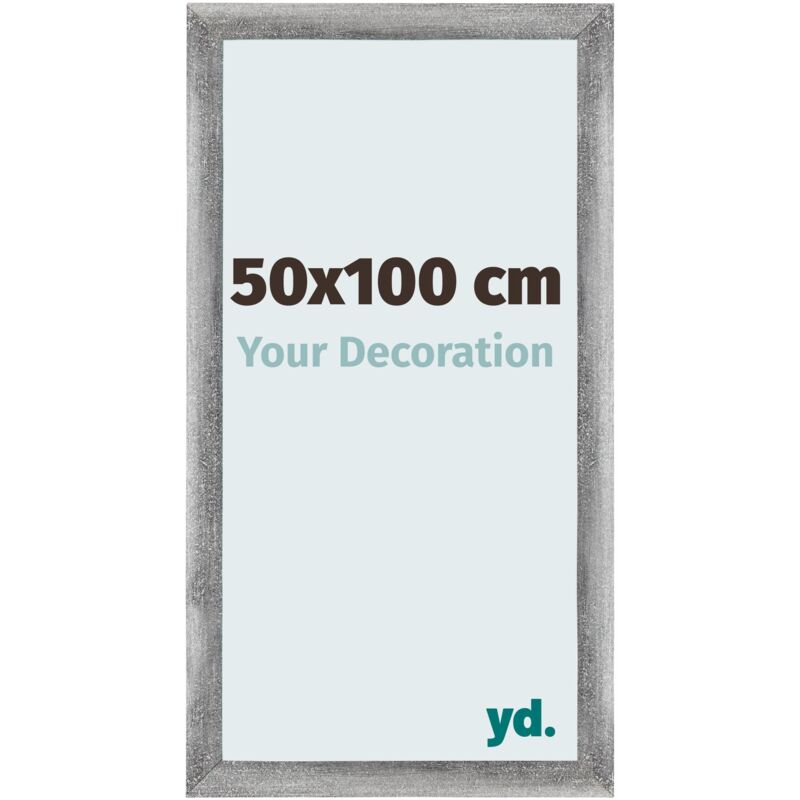 Your Decoration - 50x100 cm - Cadres Photo en mdf Avec Verre acrylique - Anti-Reflet - Excellente Qualité - Gris Patiné - Cadre Decoration Murale