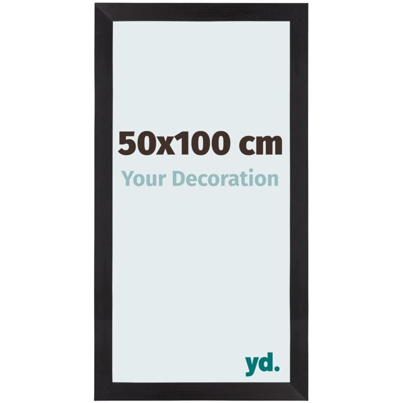 Your Decoration - 50x100 cm - Cadres Photo en mdf Avec Verre acrylique - Anti-Reflet - Excellente Qualité - Noir Grain de Bois - Cadre Decoration