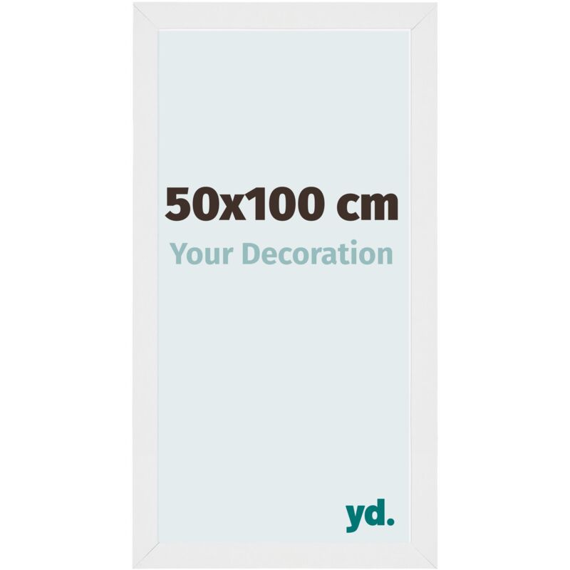 Your Decoration - 50x100 cm - Cadres Photo en MDF Avec Verre acrylique - Anti-Reflet - Excellente Qualité - Blanc Brillant - Cadre Decoration Murale